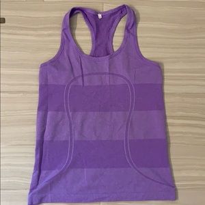 Purple stripe run swiftly racerback 8